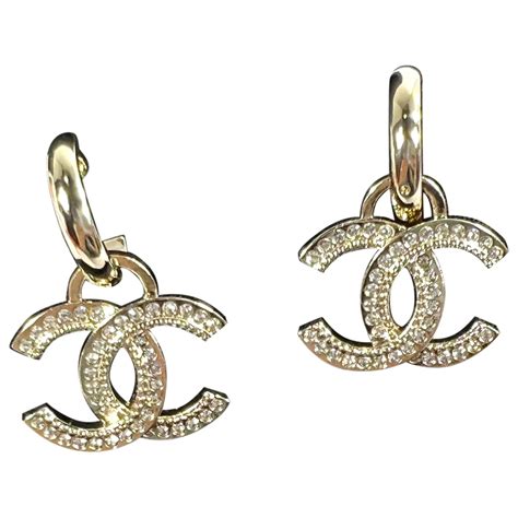 where can i buy chanel logo earrings online|pre owned Chanel earrings.